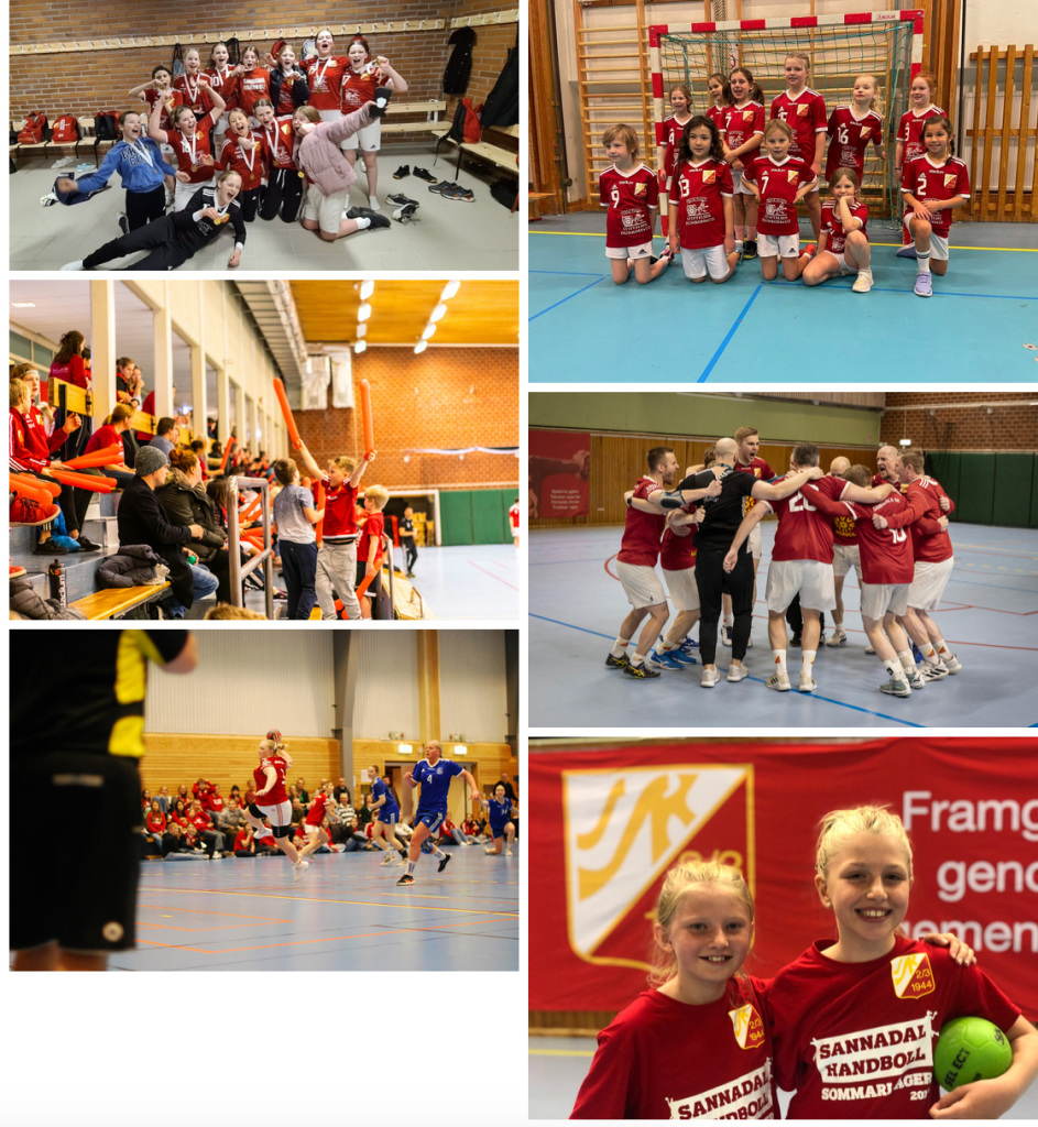 Kollage med bilder från Sannadals SK:s verksamhet